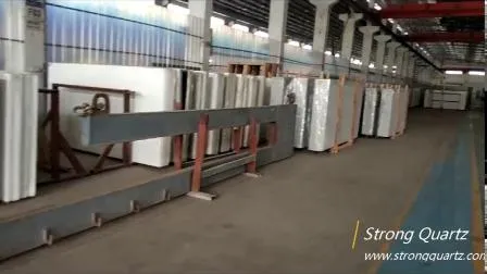 Grey Quartz Countertop Pure Color Quartz Stone Slab for Worktop/Table/Bathroom/Island in China
